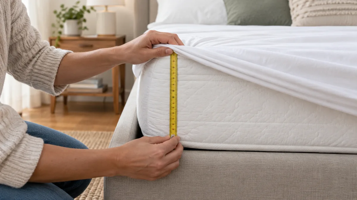 Measuring mattress depth before choosing fitted sheets