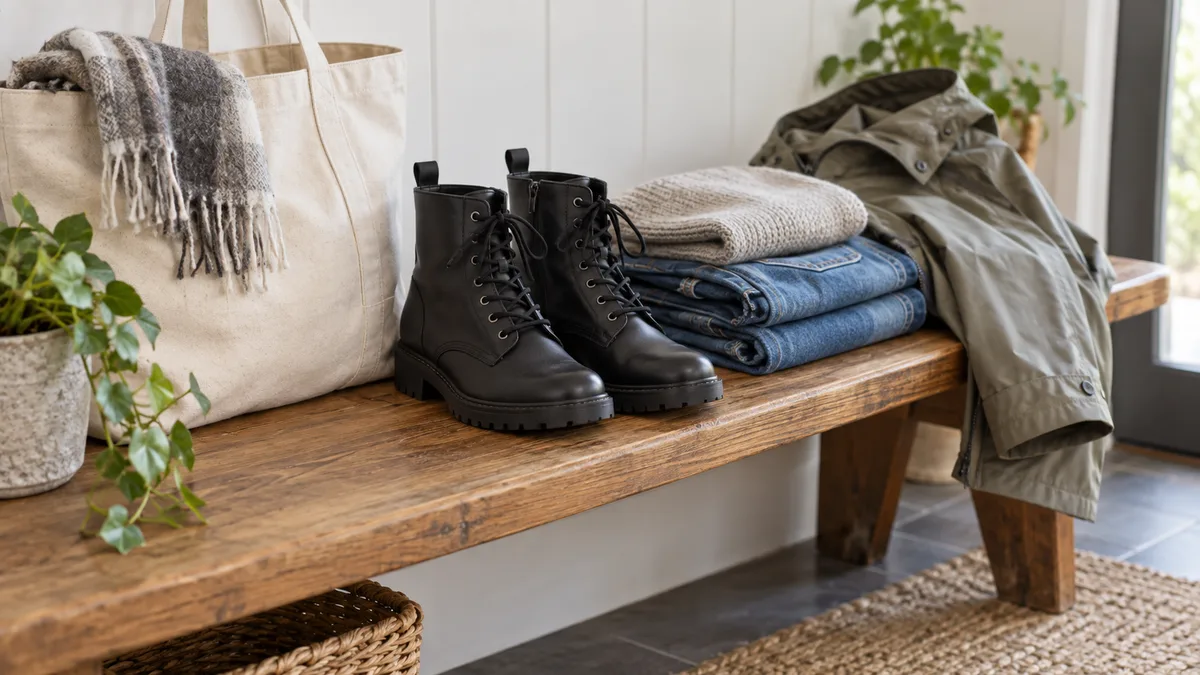 Editorial illustration of boots and casual wardrobe planning